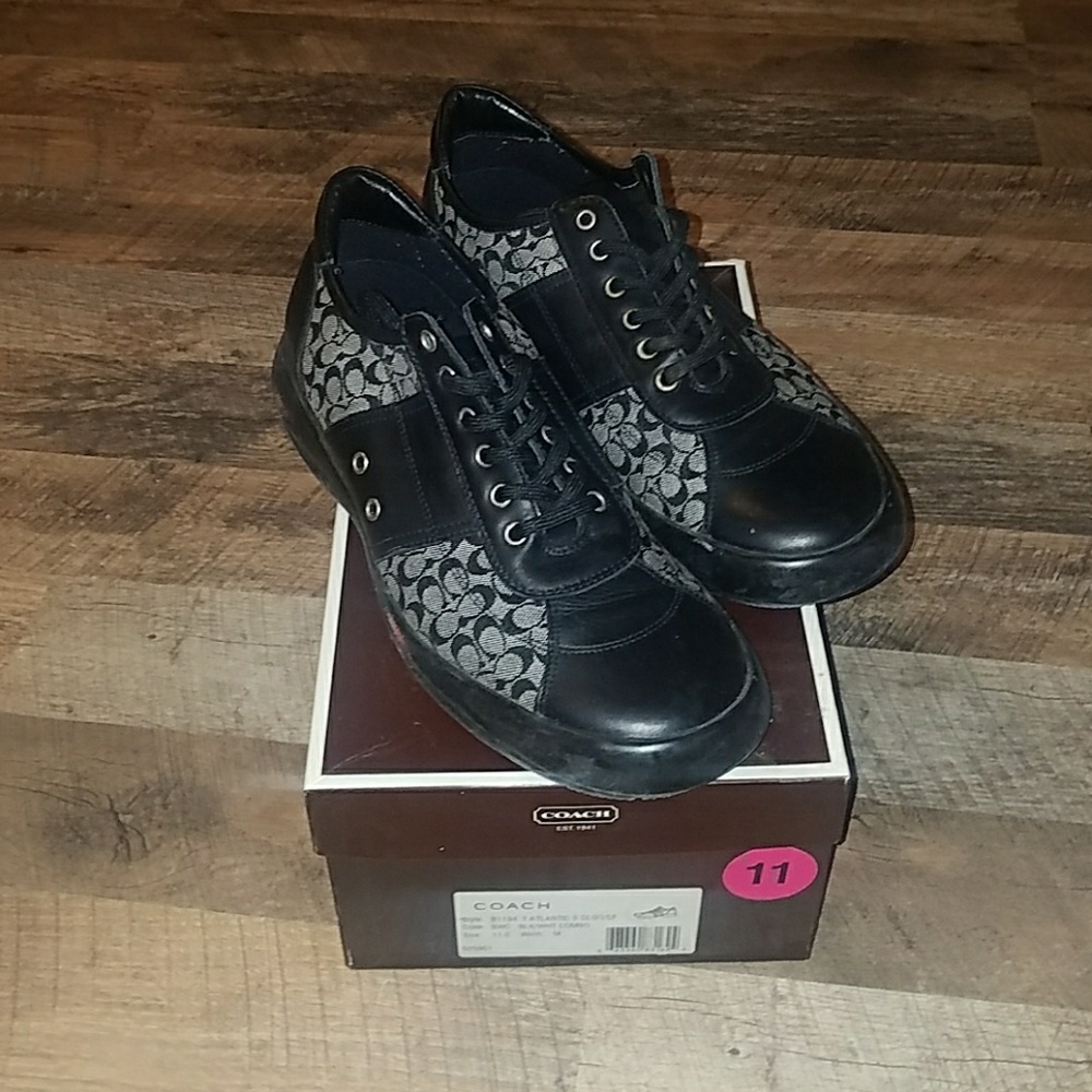 Men's genuine leather Coach logo sneakers